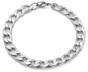Pulsera de Acero Quirurgico eslabon grumet labrado 2mm 1x1 22cm